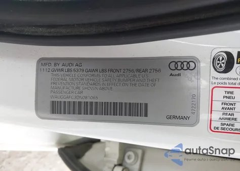 2013 Audi A6 3.0T Premium из США, поврежденный, VIN WAUGGAFC3DN081065